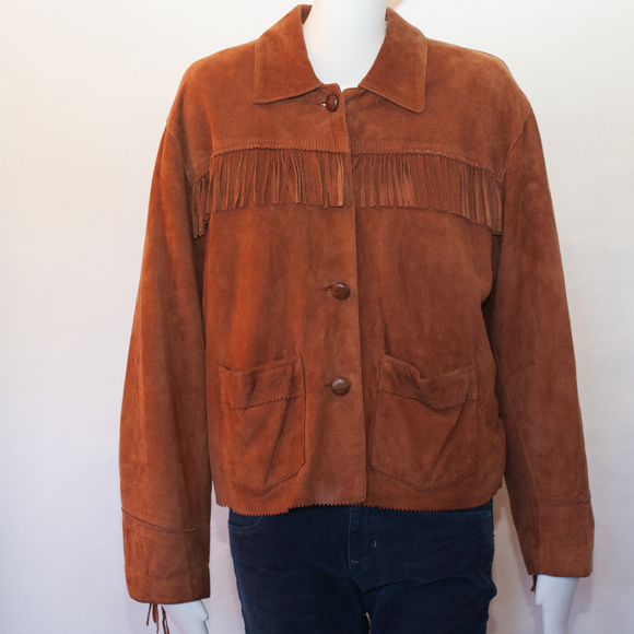 Chevignon Girl Suede Western Fringed Jacket. - Picture 2 of 8